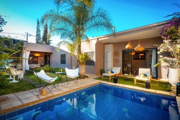 På billedet ses objektet Villa Cosy Piscine Proche centre-ville 4 suites beliggende i byen Marrakech.