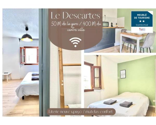 På bilden syns objektet Le Descartes, à 50m de la gare Fibre/TV connecté som ligger i staden Poitiers.