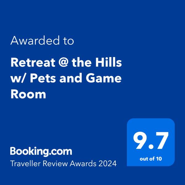 A la foto es mostra l'objecte Retreat @ the Hills w/ Pets and Game Room situat a la ciutat de Branson.