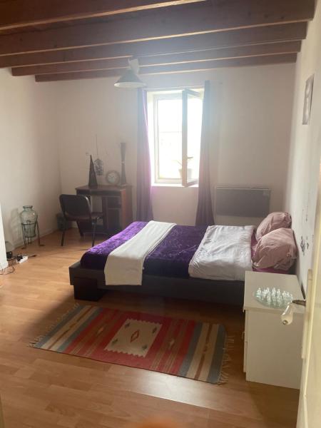 A la foto es mostra l'objecte chambre violette coté aéroport calme charmante situat a la ciutat de Pusignan.
