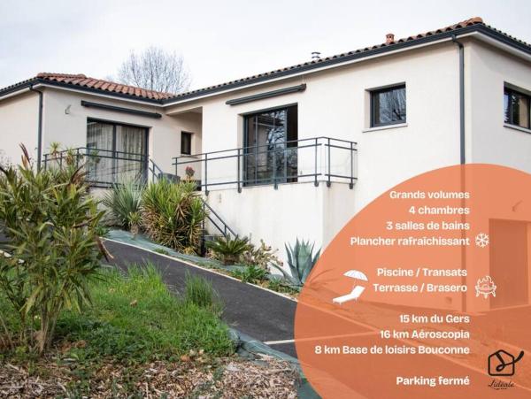 På billedet ses objektet Grande villa avec vue et piscine beliggende i byen Thil.