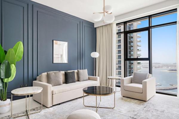 A la foto es mostra l'objecte Silkhaus Vacation Homes Sea & City View 1BDR in Exclusive Neighbourhood situat a la ciutat de Dubai.