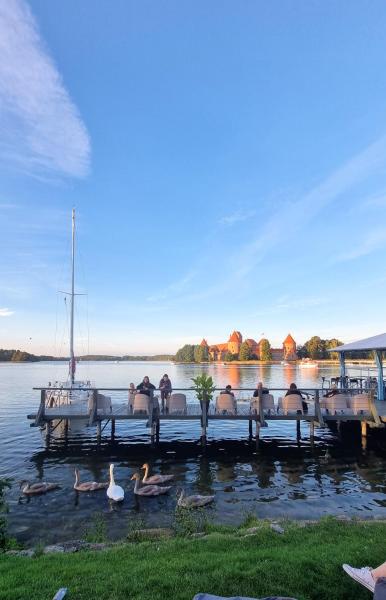 Kuvassa näkyy kohde Stilingi apartamentai su virtuve Trakų miesto centre, joka sijaitsee kaupungissa Trakai.