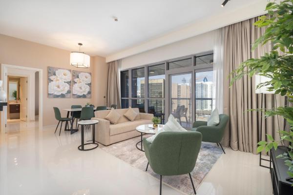 På billedet ses objektet Stylish Stayz beautiful modern apartment with Burj Khalifa views beliggende i byen Dubai.