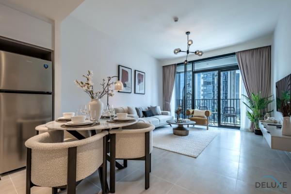 A la foto es mostra l'objecte Beautiful 1BR in Creek Edge Tower 2, Dubai Creek Harbor by Deluxe Holiday Homes situat a la ciutat de Dubai.