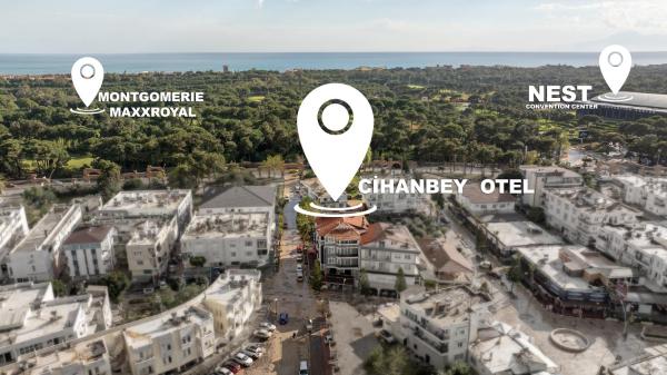La photo montre l'objet Cihan Bey Otel Belek situé dans la ville de Belek.