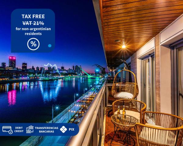 Family Apartment with Puente de la Mujer View in Puerto Madero, Buenos Aires