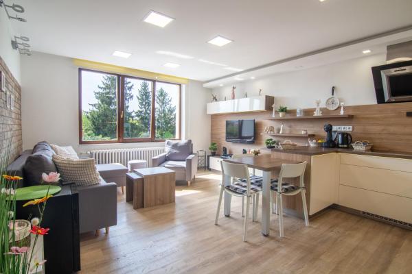 Auf dem Foto ist das Objekt Apartmán U nás doma in der Stadt Poštorná zu sehen.
