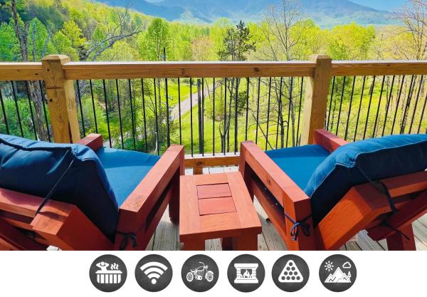 A la foto es mostra l'objecte A Tyme to Chill cabin situat a la ciutat de Sevierville.