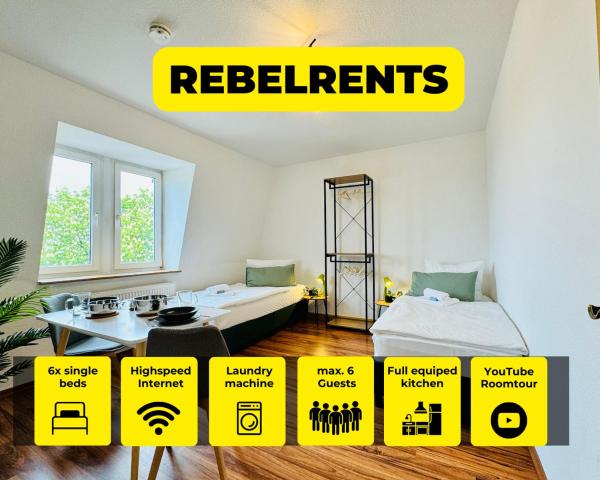 A la foto es mostra l'objecte #3 RebelRents - 6P Apartment, Modern, stylisch und zentral! situat a la ciutat de Zeitz.