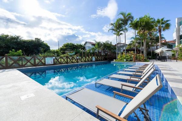 På billedet ses objektet Varandas do Atlântico 306A - Excelente apartamento em condomínio de luxo a beira mar - Piscina climatizada - Academia - (Consultar serviços de roupas de cama e banho) beliggende i byen Bombas.
