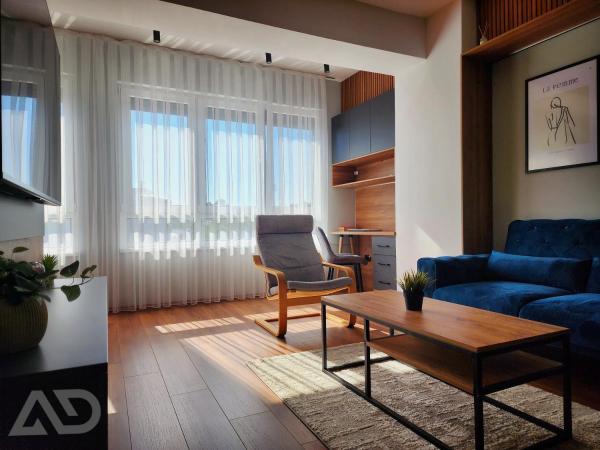A la foto es mostra l'objecte District Apartment with Free Parking situat a la ciutat de Bitola.