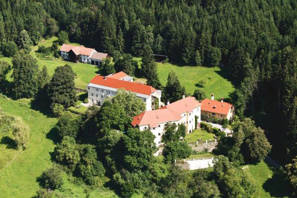 The photo shows the Hotel Landsitz Pichlschloss located in the city of Sankt Veit in der Gegend.