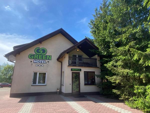 The photo shows the Hotel GoGreen *** located in the city of Rząska.
