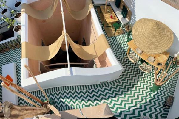 På billedet ses objektet Magnifique RIAD privé 3 chambres, terrasse sur le toit à Marrakech au cœur de la Medina beliggende i byen Marrakech.