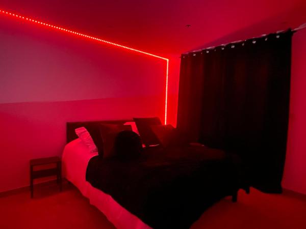 A la foto es mostra l'objecte Love Room avec Baignoire Balnéo Jacuzzi situat a la ciutat de Terrenoire.