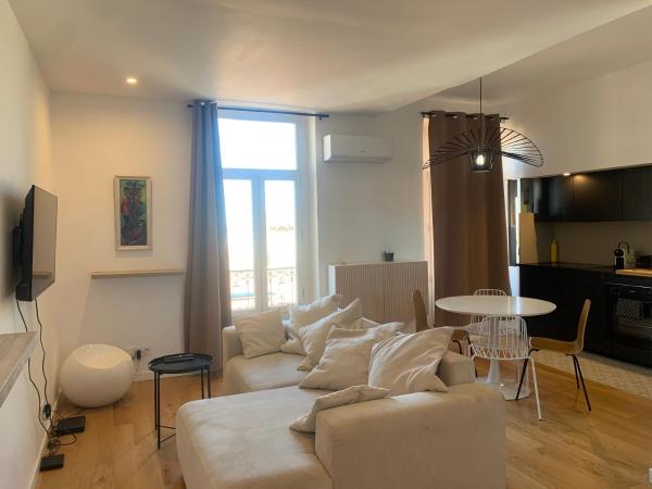 Na fotografii je vidět objekt la grande bleue deux chambres vue Mer nacházející se ve městě Sète.