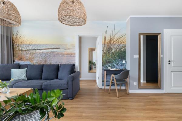 Auf dem Foto ist das Objekt Bright Spacious Apartment with Parking Mazowiecka by Noclegi Renters in der Stadt Radzikowo zu sehen.