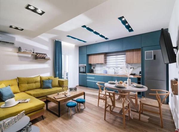 Na zdjęciu widoczny jest obiekt Blue Apartment in the Hill położony w mieście Moírai.