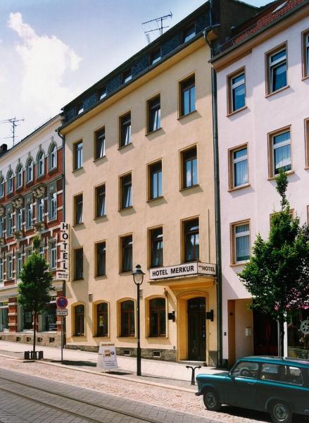 Kuvassa näkyy kohde Hotel Merkur Garni, joka sijaitsee kaupungissa Zwickau.