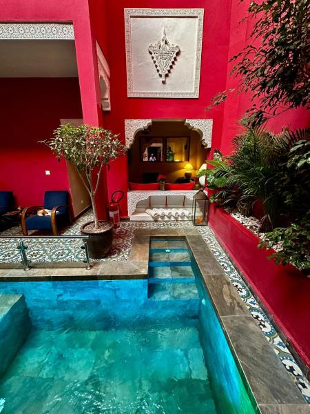 Auf dem Foto ist das Objekt Riad Hilmuna Hammam et Spa in der Stadt Marrakesch zu sehen.