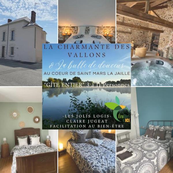 The photo shows the Eco Gîte 12 pers La Charmante des Vallons avec SPA located in the city of Le Pin.
