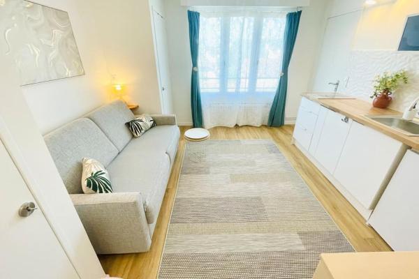 Nella foto è visibile l'oggetto Confortable studio à 2min de la plage et du centre situato nella città di Cabourg.