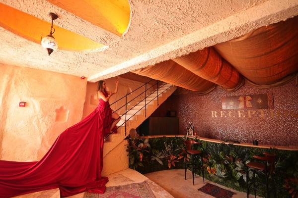 The photo shows the Ashab-I Kehf Cappadocia House located in the city of Nevsehir.