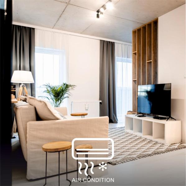 На фото показан объект Hop & Lulu Premium Apartments, расположенный в городе Wierzchosław.
