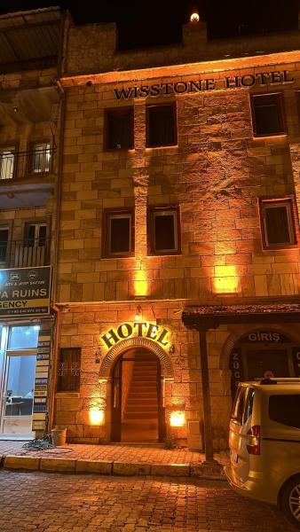 The photo shows the Wisstone Hotel located in the city of Nevsehir.