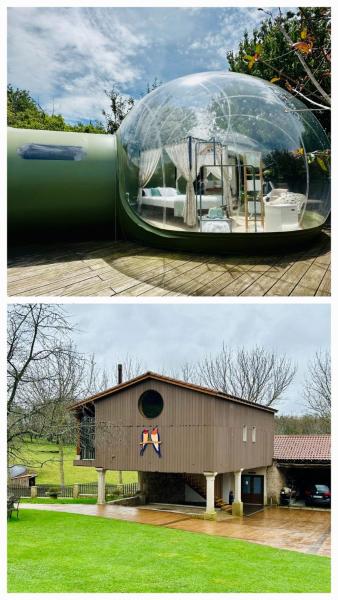 Na fotografii je vidět objekt REMANSO DE TRASFONTAO Casa das Árbores & Bubble nacházející se ve městě Villatuge.
