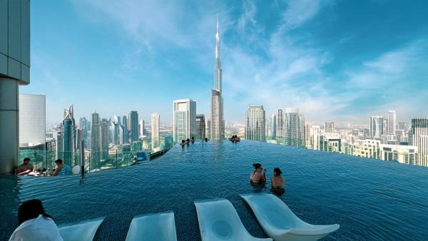 På billedet ses objektet SmartStay at Paramount Tower - Sea and Downtown Views - Infinity Pool - Modern Luxury Residences beliggende i byen Dubai.