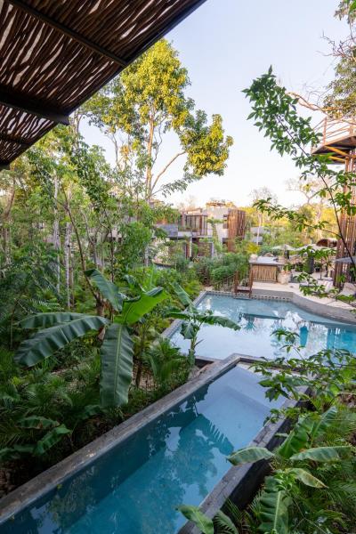 Na zdjęciu widoczny jest obiekt Karma appartement de jungle, bassin privé et rooftop położony w mieście Tulum.