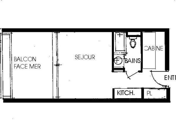 Foto 9: Studio + cabine, 4 pers. avec clim et parking, Le Lavandou