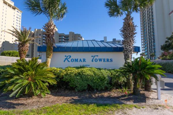 På billedet ses objektet Romar Tower Beachfront Condos beliggende i byen Orange Beach.