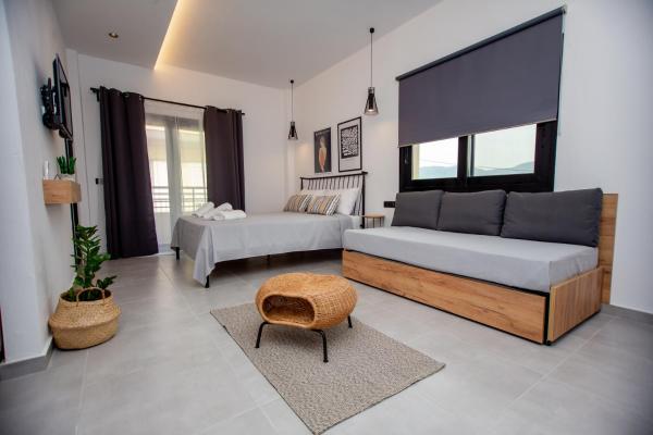 写真にはネアブラスナ市にあるLA PLAZA luxury suites NEA VRASNAが写っています。
