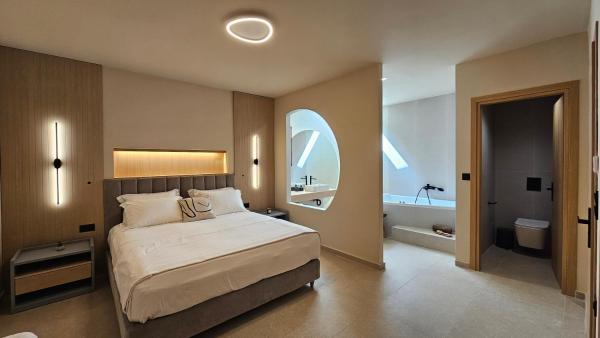 The photo shows the Piccadill Luxury Villas located in the city of Methoni.