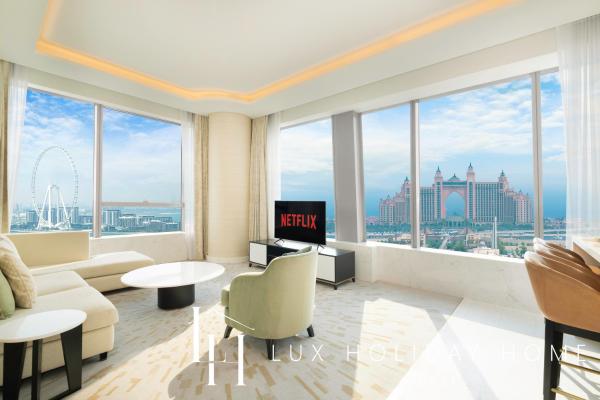 Na fotografii je vidět objekt LUX Iconic Views at The Palm Tower Suite 3 nacházející se ve městě Dubaj.