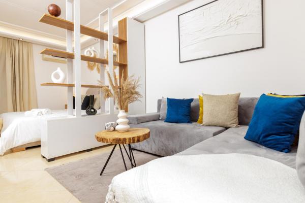 The photo shows the Luxury 1BR with Charming Balcony - Romantic Getaway located in the city of Rabat.