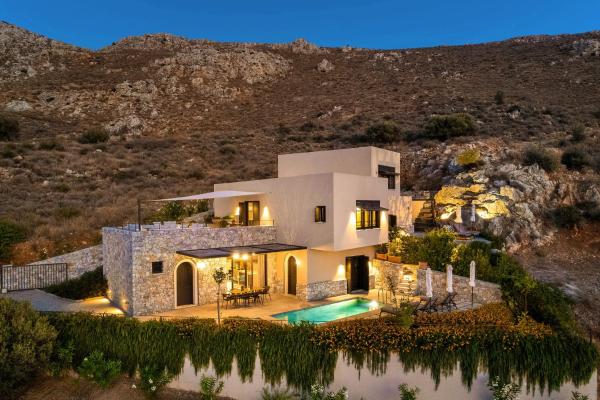 A la foto es mostra l'objecte Askianos Luxury Villas - An Oasis of Harmony & Elegance situat a la ciutat de Lístaros.