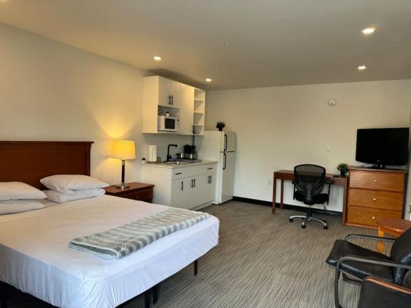 A la foto es mostra l'objecte Cozy Motel Studio with kitchenette - 9 situat a la ciutat de Edmonton.