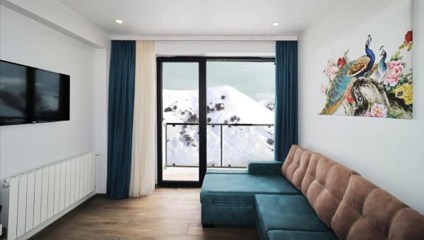På billedet ses objektet 1BR Apartment in Twins Gudauri project beliggende i byen Gudauri.