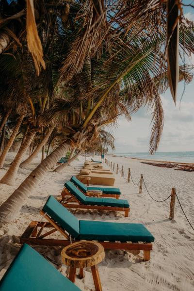 Na zdjęciu widoczny jest obiekt Sacred Hideaways położony w mieście Tulum.