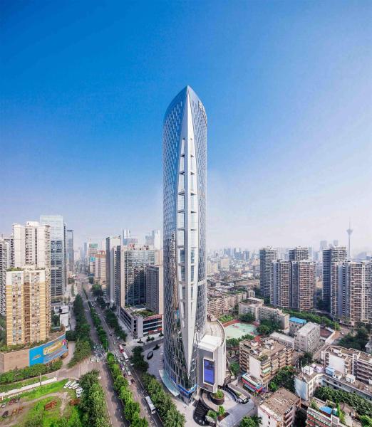 På billedet ses objektet Minyoun Chengdu Dongda Hotel beliggende i byen Shahepu.