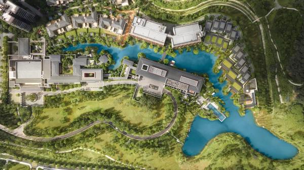 På bildet vises objektet Banyan Tree Dongguan Songshan Lake som ligger i byen Dongguan.