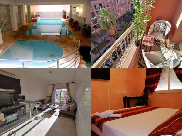 Auf dem Foto ist das Objekt Appartement Guéliz avec piscine et salle de sport in der Stadt Marrakesch zu sehen.