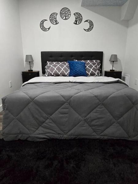 A la foto es mostra l'objecte Cozy New 1 bed basement suite situat a la ciutat de Edmonton.