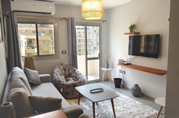 A la foto es mostra l'objecte Sunny Oasis 1BR Apartment near Cairo Airport - A Luxurious Retreat situat a la ciutat de El Caire.