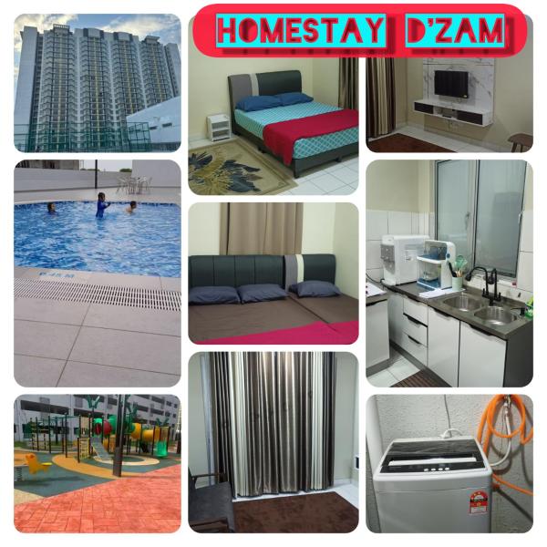 The photo shows the D'Zam Homestay Seri Serindit Melaka located in the city of Bukit Baru.