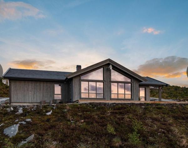 Nella foto è visibile l'oggetto Flott hytte med høy standard og unik utsikt situato nella città di Lensvik.